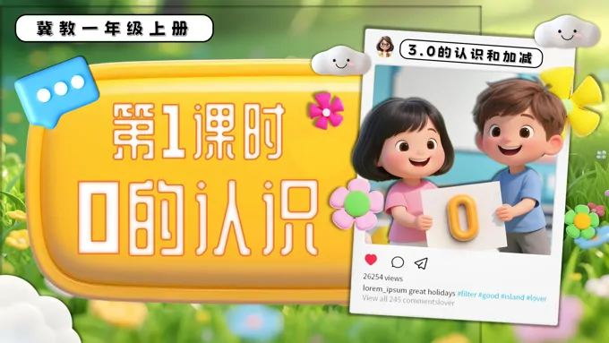 0的认识一年级数学上册冀教新教材PPT课件含教案