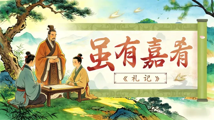 《《礼记》二则——虽有嘉肴》初中语文八年级下册第六单元PPT课件（含教案+逐字稿+教学反思）-26页-大小59M