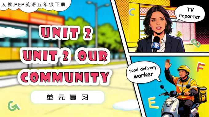 Unit 2 Our community 单元复习五年级英语下册人教PEP版新教材PPT课件（含知识清单）