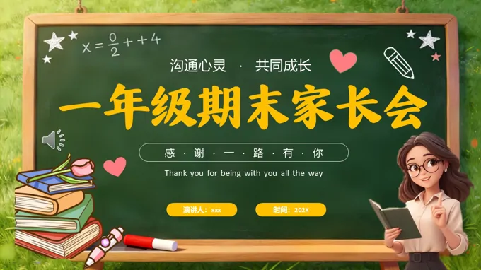 2026年一年级期末家长会PPT含讲稿
