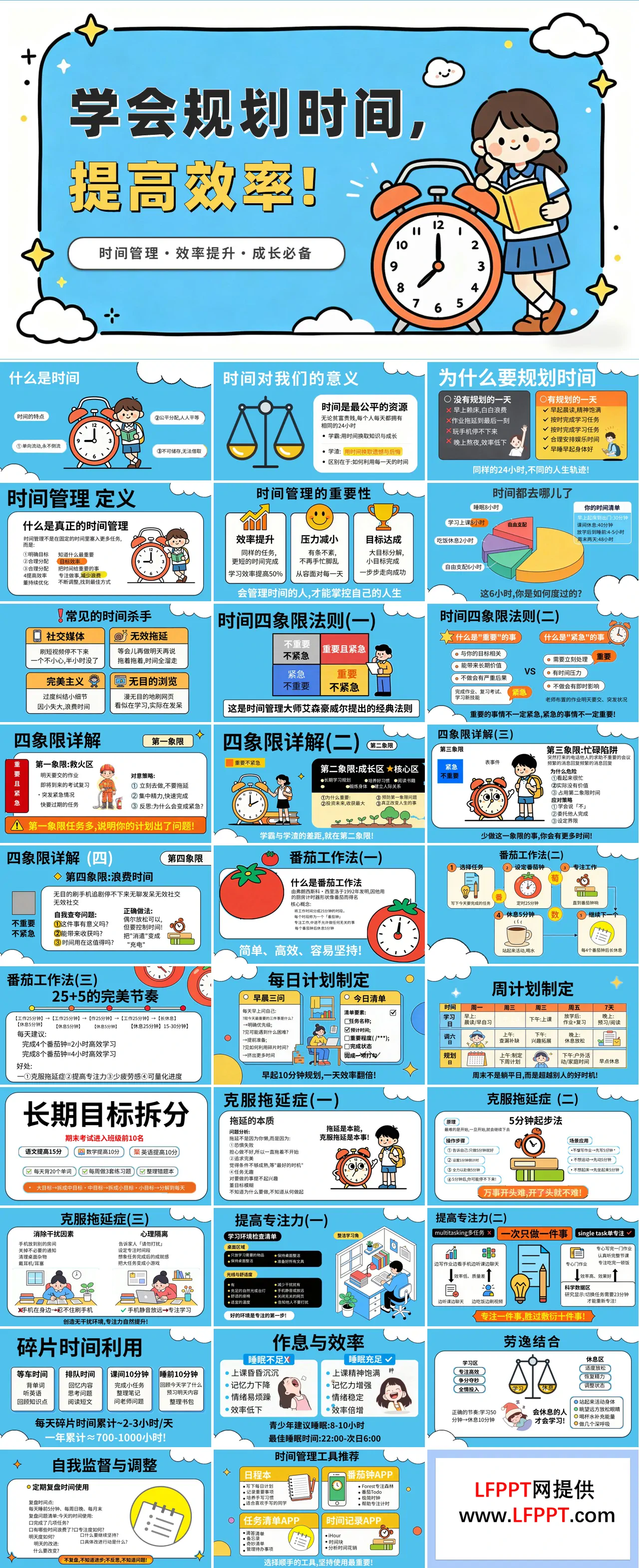 学会规划时间，提高学习效率主题班会PPT含讲稿