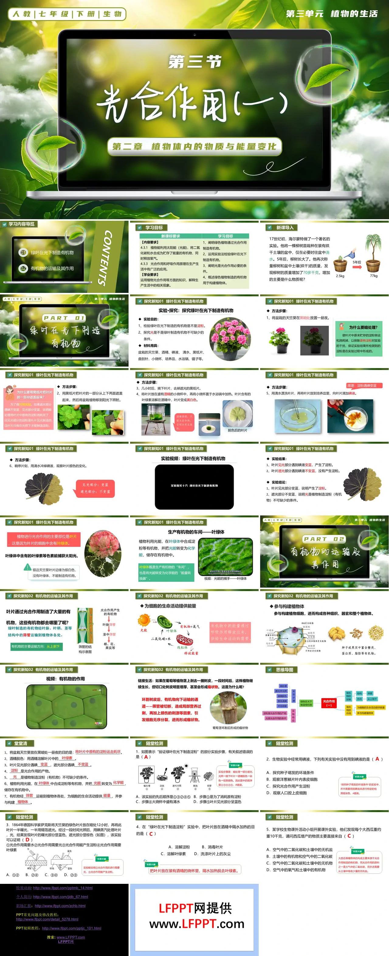 3.2.2 光合作用（第1课时）七年级生物下册第三单元PPT课件（教案+导学案+分层作业）