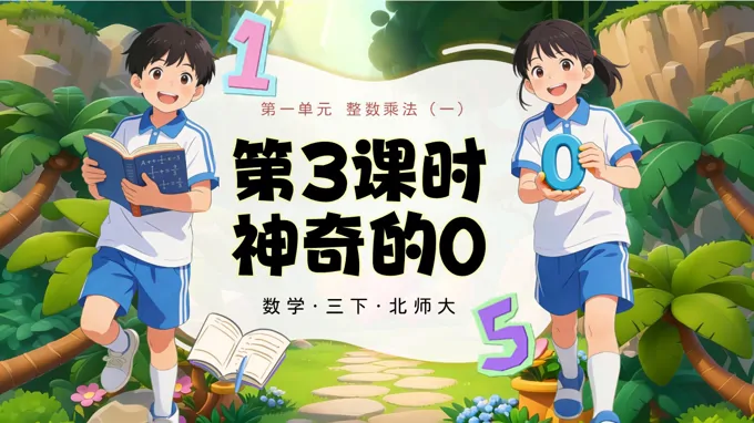 三年级数学下册北师大 第一单元 第3课时 神奇的0 ppt课件（教案）