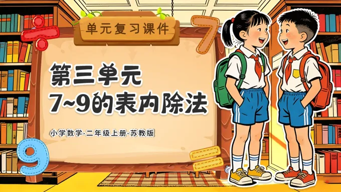 第三单元 7～9的表内乘除法（复习课件）二年级数学上册苏教ppt课件（知识清单+单元测试）