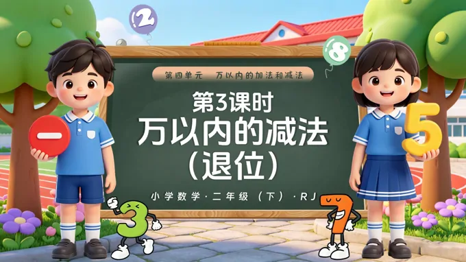 二年级数学下册人教 第四单元第3课时 《万以内的减法（退位）》ppt课件（教案）