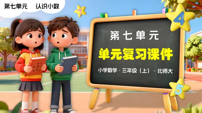 第七单元 认识小数（单元复习课件）三年级数学上册北师大PPT课件含知识清单