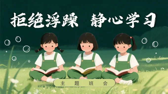 拒绝浮躁，静心学习主题班会PPT含讲稿