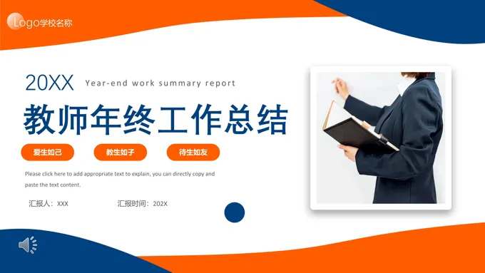 2022年教师年终工作总结工作汇报PPT