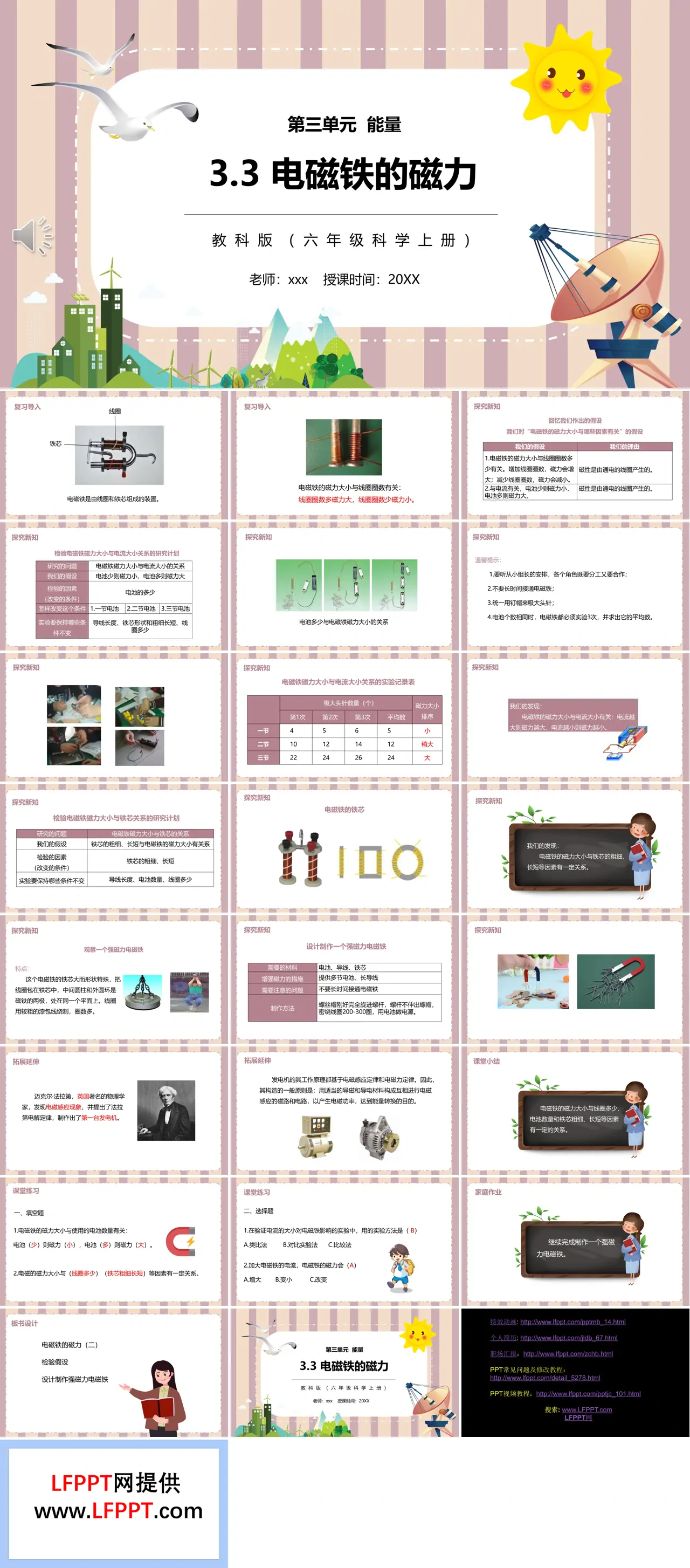 电磁铁的磁力PPT课件模板教科版六年级科学上册