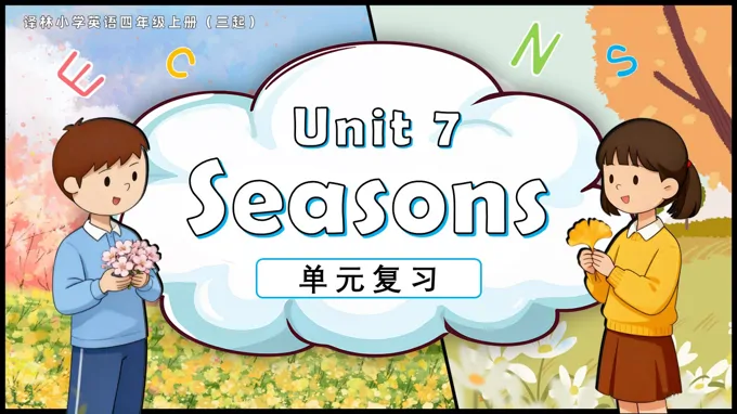 Unit 7 Seasons复习课件（新教材）译林小学英语四年级上册（三起）PPT课件含知识清单