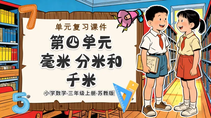 第四单元 毫米、分米和千米（复习课件）三年级数学上册苏教ppt课件（知识清单+单元测试）