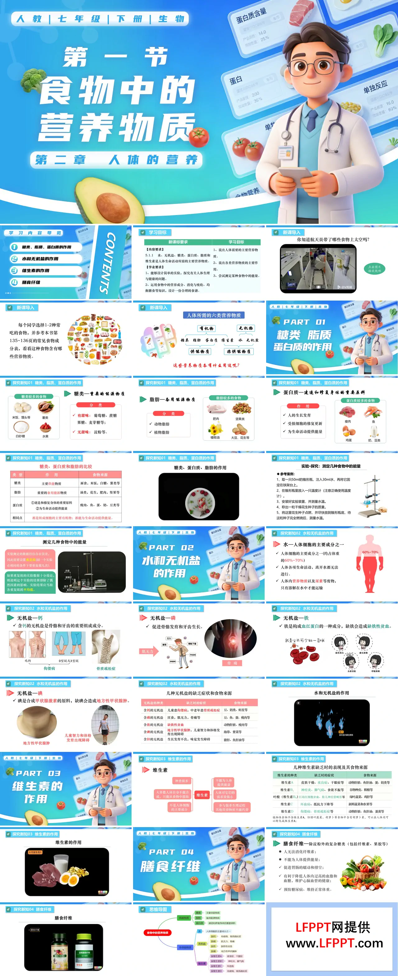 4.2.1 食物中的营养物质七年级生物下册第四单元PPT课件（教案+导学案+分层作业）