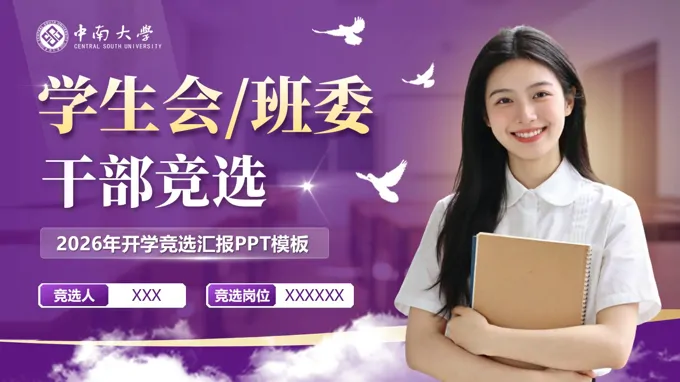学生会班干部竞选PPT模板