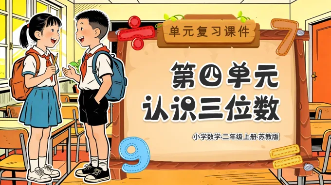 第四单元 认识三位数（复习课件）二年级数学上册苏教ppt课件（知识清单+单元测试）