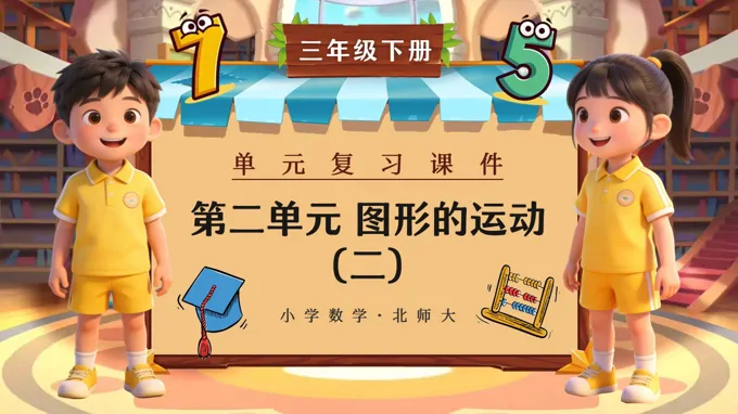 三年级数学下册北师大 第二单元 图形的运动（二）ppt复习课件（知识清单）