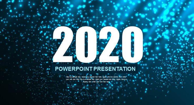 蓝色璀璨大气星空PPT模板