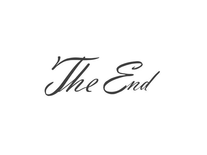 英文花纹体PPT结束动画完美结束PPT模板