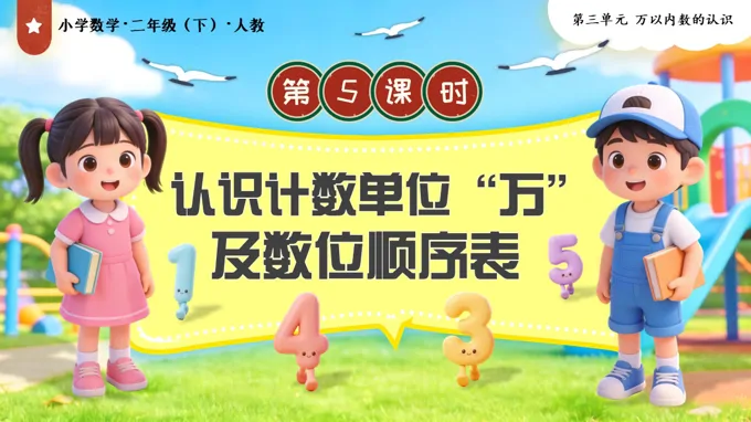 第三单元第5课时  认识计数单位“万”及数位顺序表二年级数学下册人教PPT课件（教案+学习任务单+分层作业）