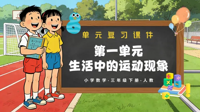 三年级数学下册人教 第一单元：生活中的运动现象（复习课件）ppt课件（含教案）