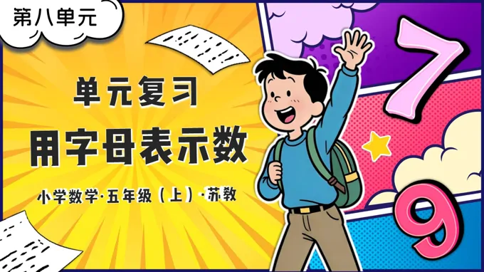 第八单元  用字母表示数单元复习苏教小学数学五年级上PPT课件（含知识清单+单元测试卷）