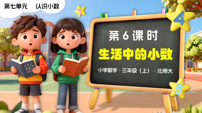 第七单元第6课时 生活中的小数三年级数学上册北师大PPT课件含教案
