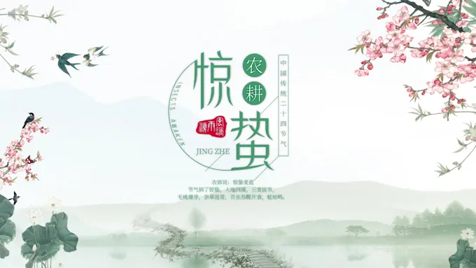 二十四节气惊蛰惊蛰ppt模板