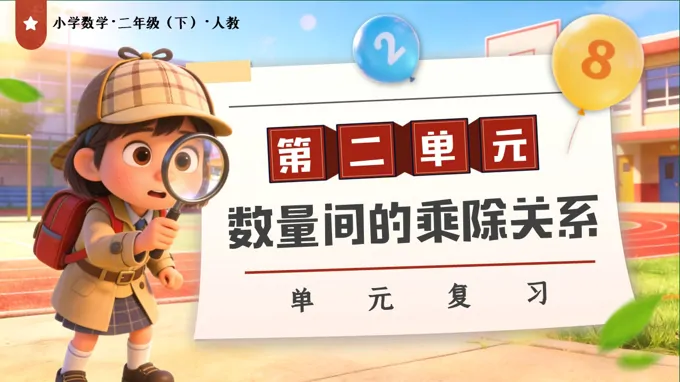 第二单元：数量间的乘除关系单元复习二年级数学下册人教版新教材PPT课件（复习讲义+基础卷+提高卷）