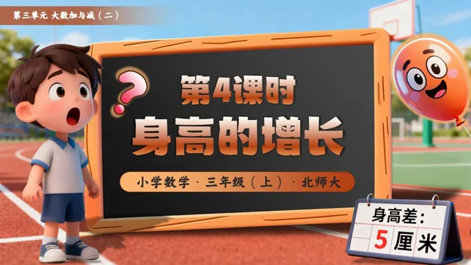 第三单元第4课时 身高的增长三年级数学北师大PPT课件含教案