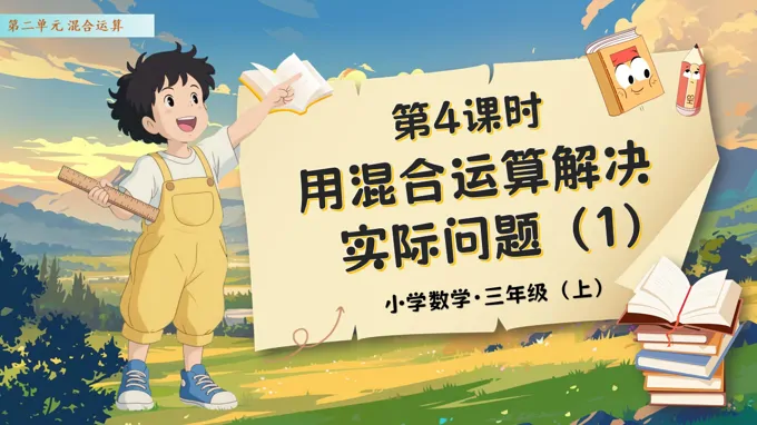 第二单元第04课时用混合运算解决实际问题（1）人教数学三年级上册PPT课件含教案