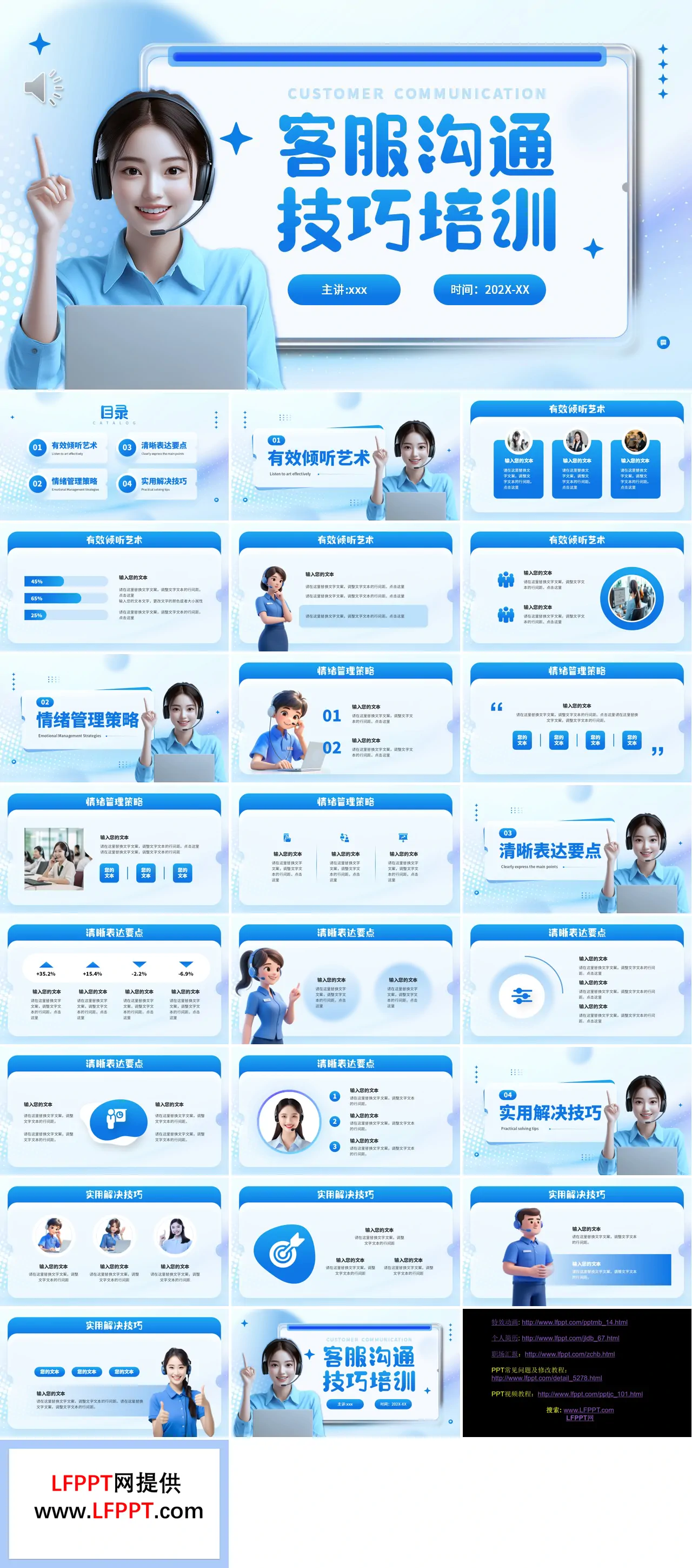 客服沟通技巧培训PPT（无内容）