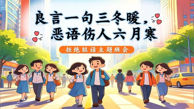 拒绝脏话主题班会PPT含讲稿