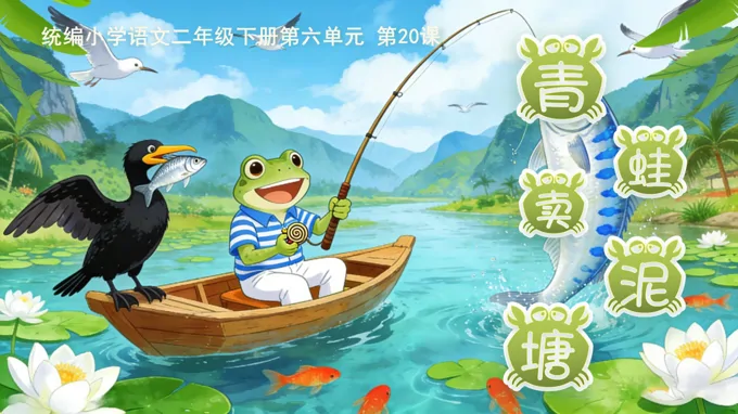 二年级语文下册 第七单元 青蛙卖泥塘(第一课时)ppt课件（含教案）