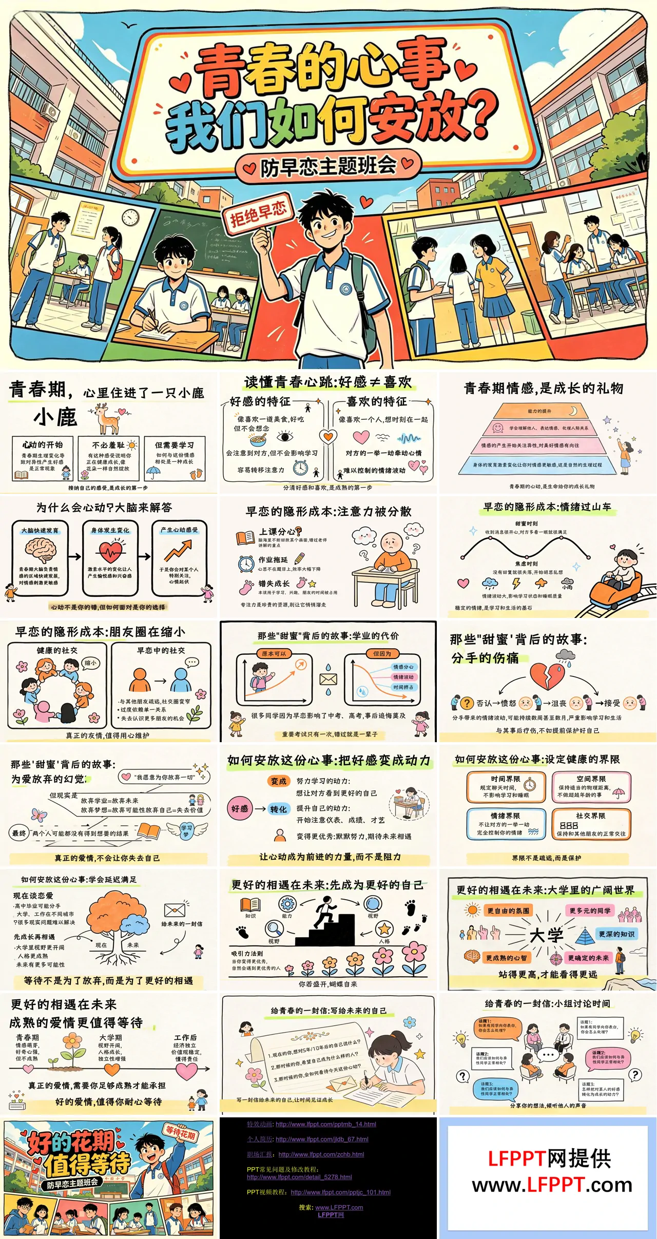 青春的心事我们如何安放——拒绝早恋主题班会PPT含讲稿