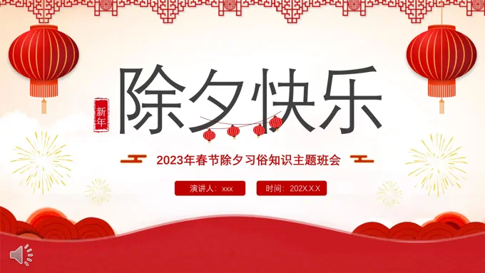2023年春节除夕习俗知识PPT模板
