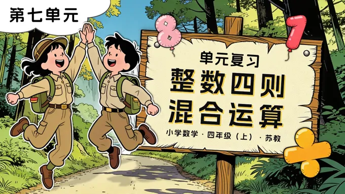 第七单元  整数四则混合运算单元复习苏教小学数学四年级上PPT课件（含知识清单+单元测试卷）