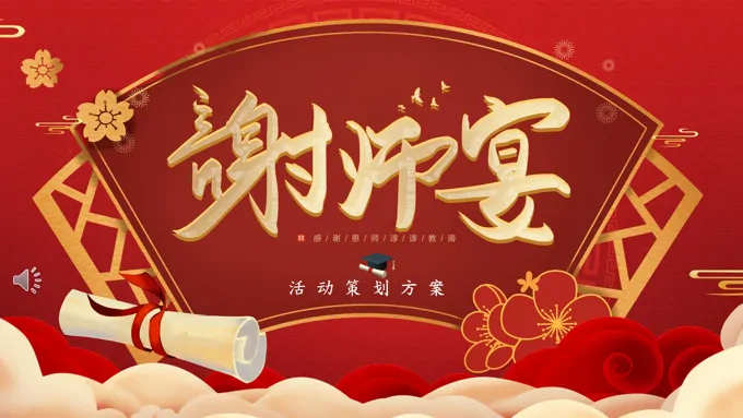 谢师宴金榜题名活动策划规格谢师宴ppt模板