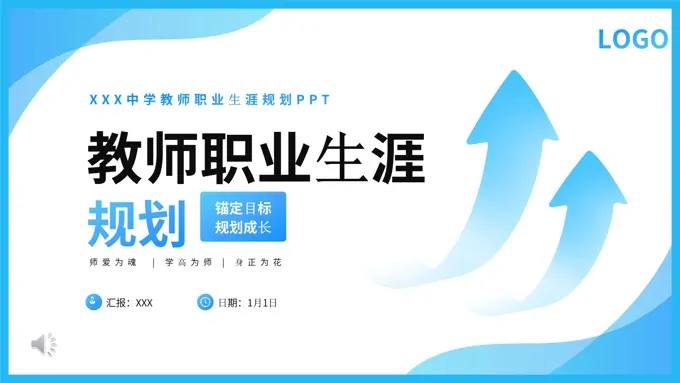 教师老师职业生涯规划策划PPT模板