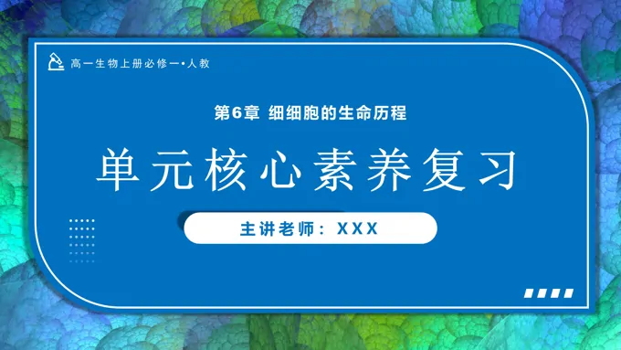 第6章细胞的生命历程单元复习课件高一人教生物上册必修一PPT课件含教案