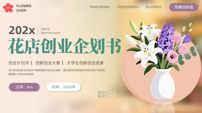 花店创业计划大赛创业计划书PPT课件含讲稿