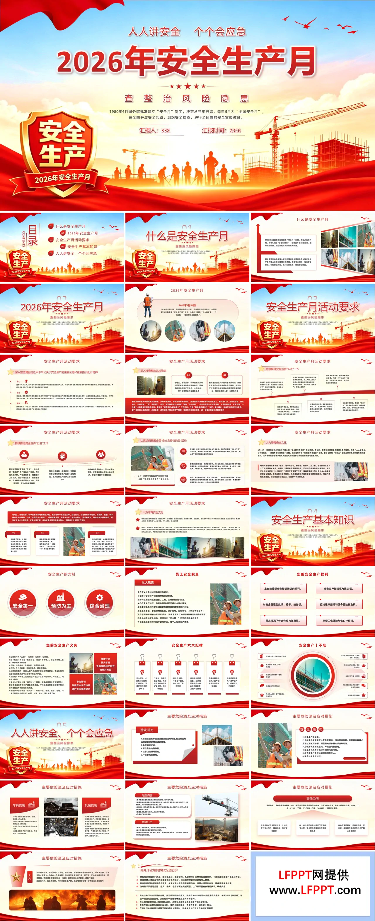 2026安全生产月工作汇报PPT含讲稿