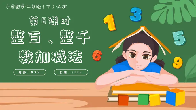 第七单元第08课时整百、整千数加减法二年级数学下册人教PPT课件含教案