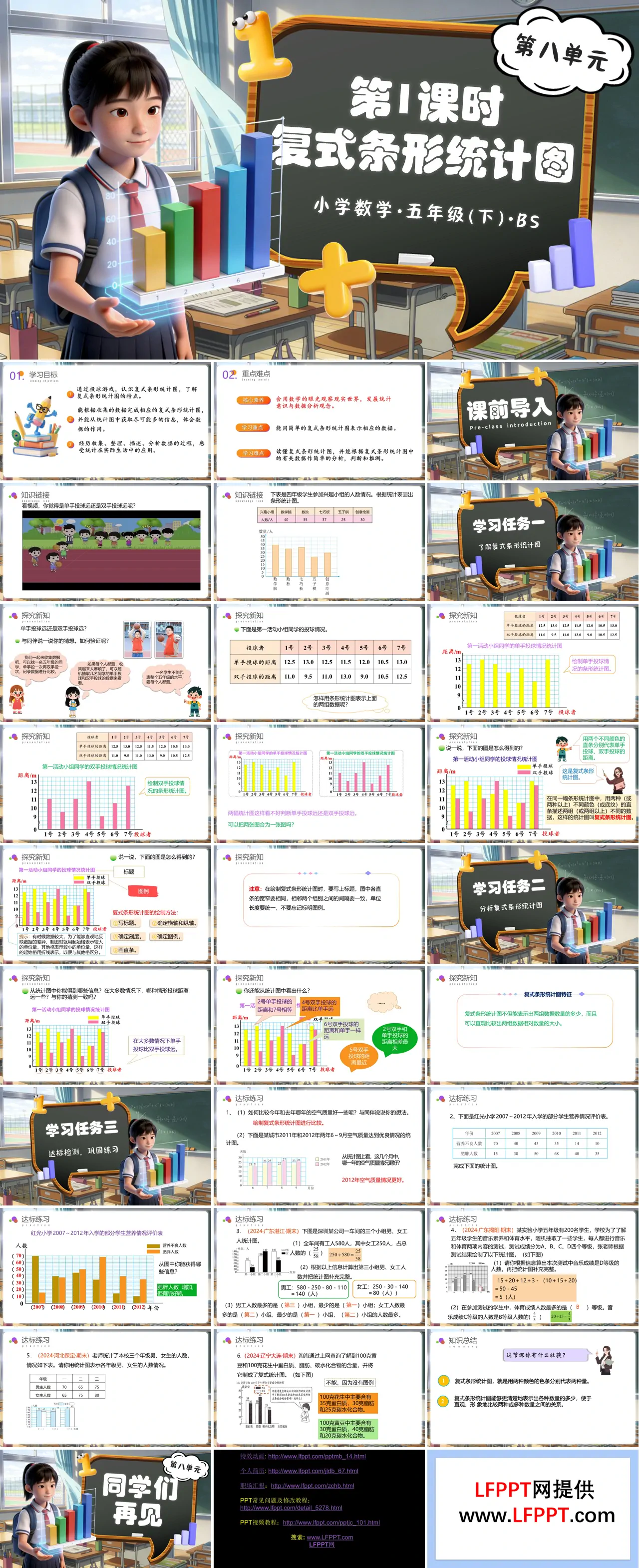 第八单元 第1课时 复式条形统计图（教学课件）五年级数学下册北师大ppt课件（教案+分层作业+学习任务单）
