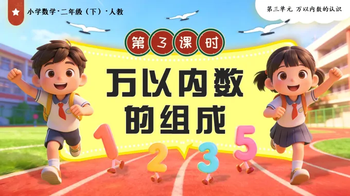 第三单元第3课时  万以内数的组成二年级数学下册人教PPT课件（教案+学习任务单+分层作业）