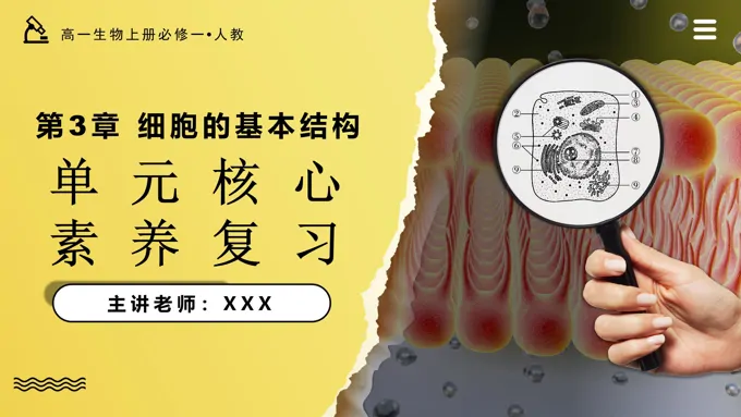第3章细胞的基本结构单元复习课件高一人教生物上册必修一PPT课件含教案