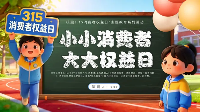 校园315消费者权益日主题教育班会PPT