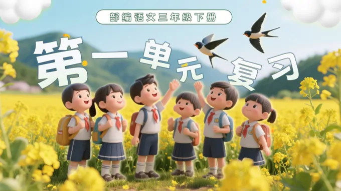 部编语文三年级下册第一单元复习课件PPT模板含教案