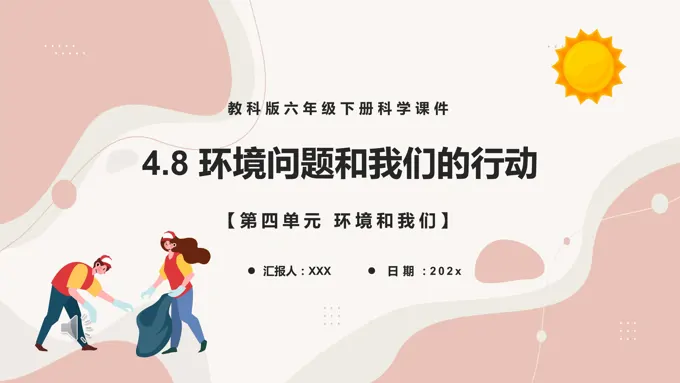 教科版六年级科学下册环境问题和我们的行动课件PPT模板