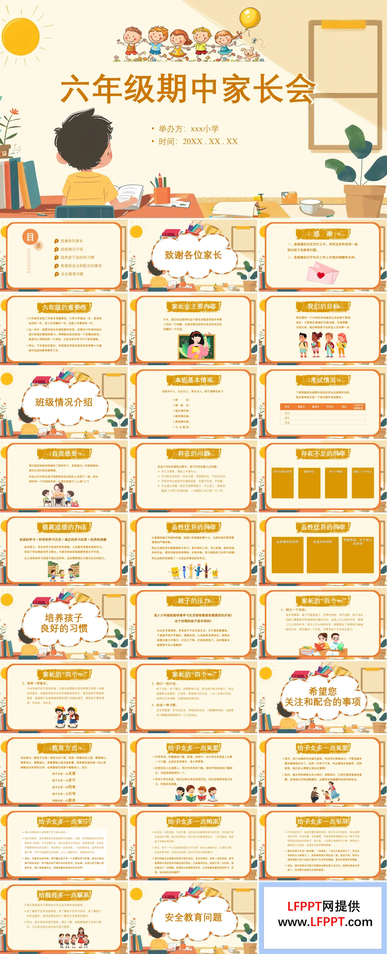 小学六年级期中家长会ppt