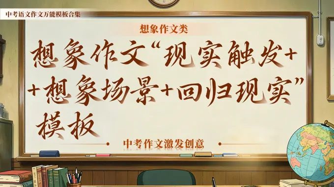 中考语文作文想象作文类万能模版08《 现实触发 + 想象场景 + 回归现实》ppt课件（教案+逐字稿+教学反思）