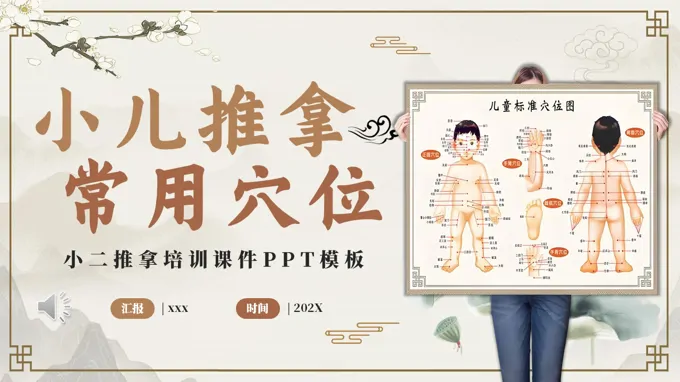 小儿推拿常用穴位PPT含讲稿之动态PPT模板